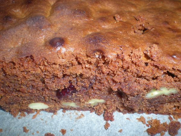 Brownie fruits rouges et noix