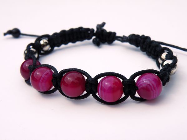 bracelet shamballa agate rose shamhalo