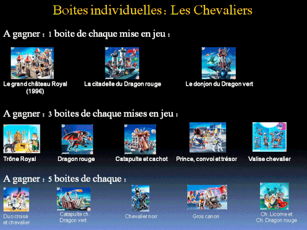 Boites individuelles Chevaliers