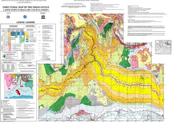 carte structurale de l'océan indien