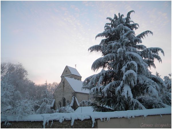 Gaubertin église loiret hiver neige gâtinais