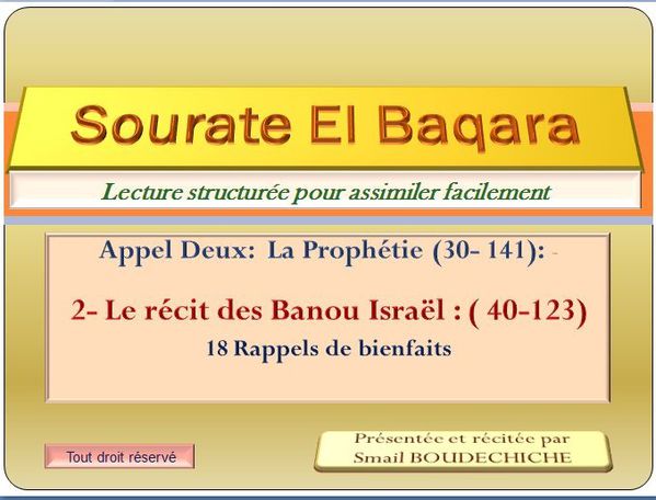 Sourate El Baqara les Banu Israïl