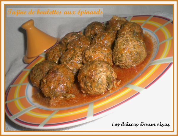 Tajine de boulettes aux épinards