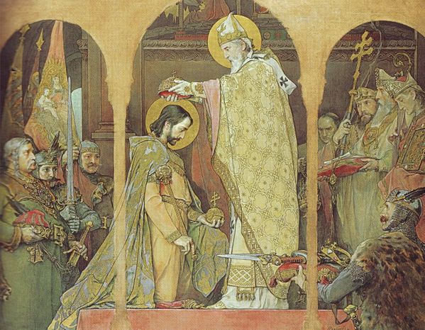 Crowning of Stephan by Ignác Roskovics