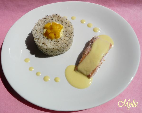 saumon à la mangue, riz au pavot 2