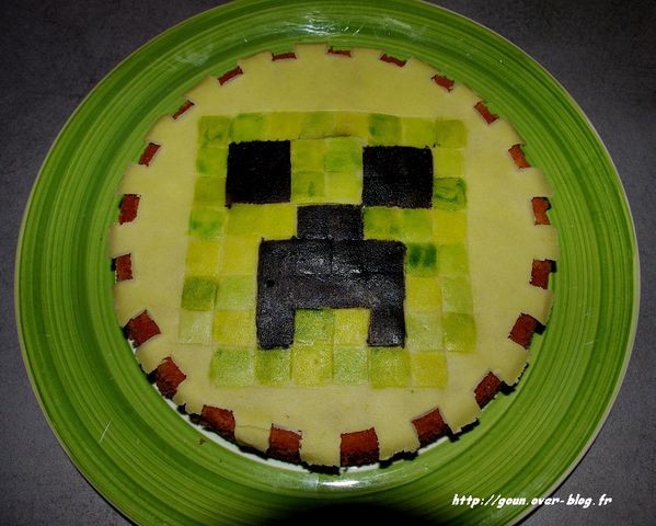 Gâteau Creeper MineCraft - Le blog de Goun