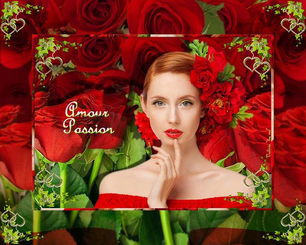 637-FOND D'ECRAN FEMME ROSES ROUGES AMOUR PASSION