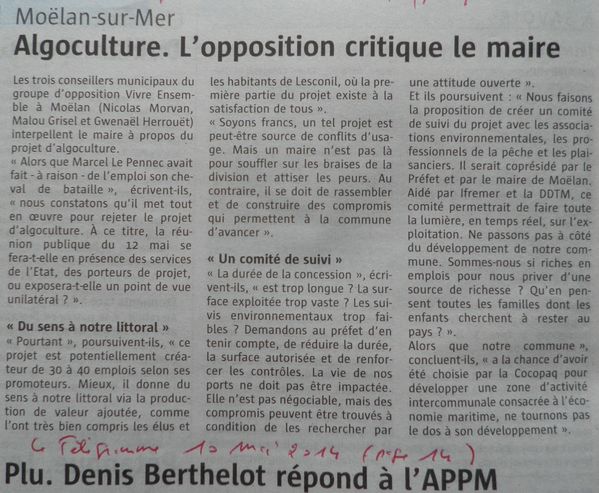 2014-05-10a 105r Télégr p14 Opposition critique le maire