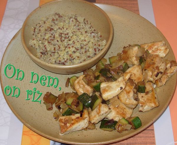 Emincé de poulet, courgettes, amandes, tonka1