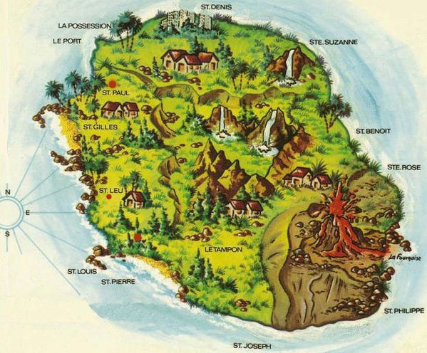 P.Carte de l'île de la Réunion