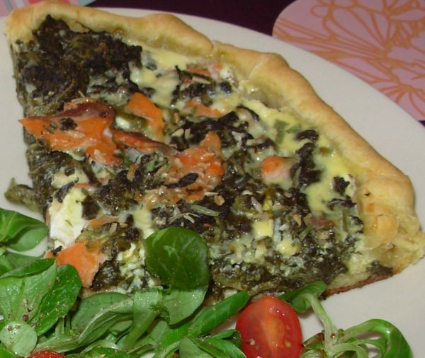 Tarte saumon, feta, épinards5