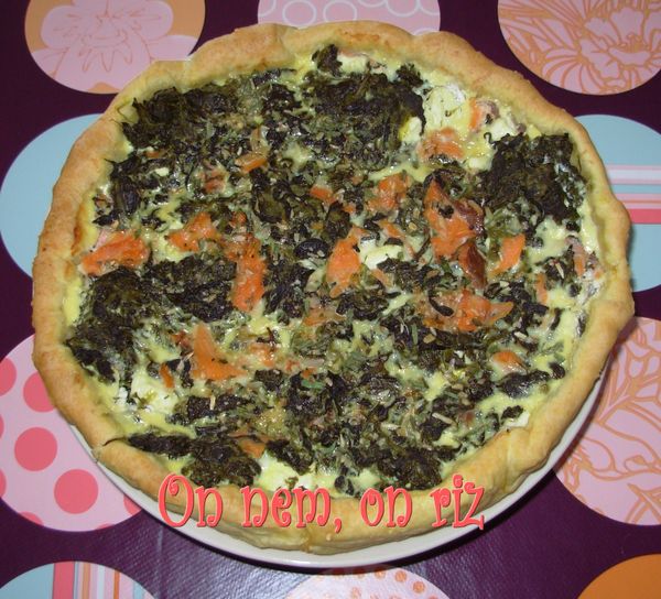 Tarte saumon, feta, épinard1