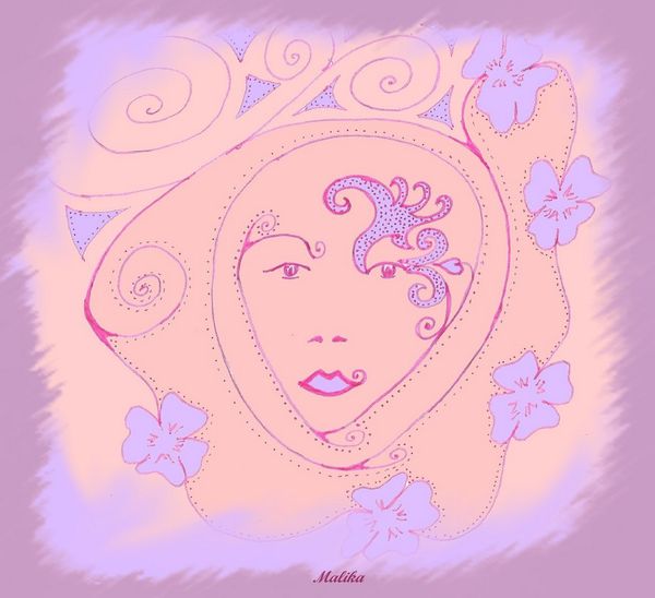 Visage déco rose