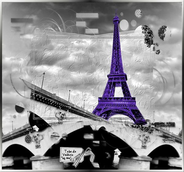 122-VBM PAYSAGE CADRE PARIS TOUR EIFFEL VIOLET 02.04.14