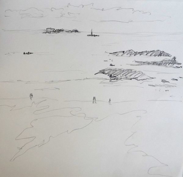 plage de St Malo crayon