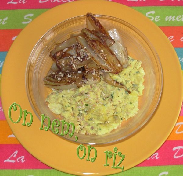 Oeufs brouillés aux endives, curry, moutarde1