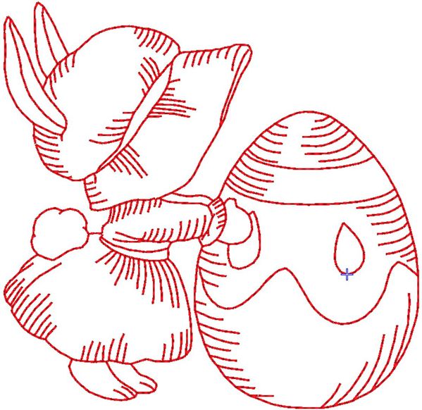 lapin 1 redwork