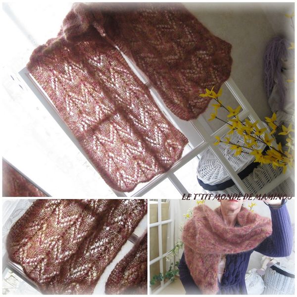 ECHARPE DENTELLE MOHAIR ROSE 2