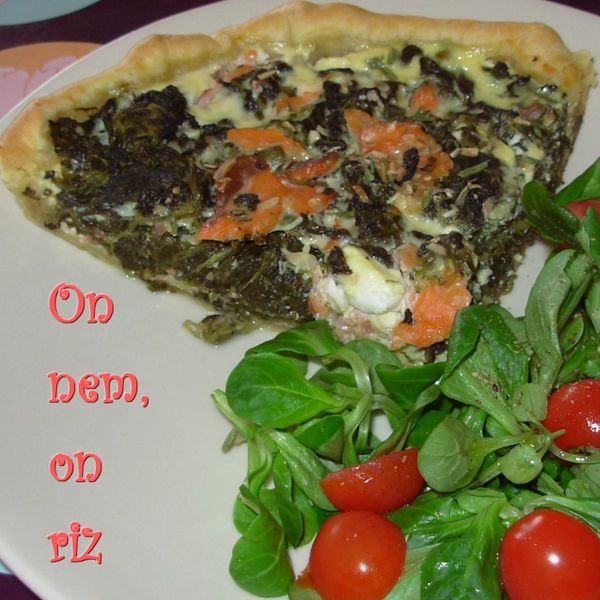 Tarte saumon, feta, épinards4