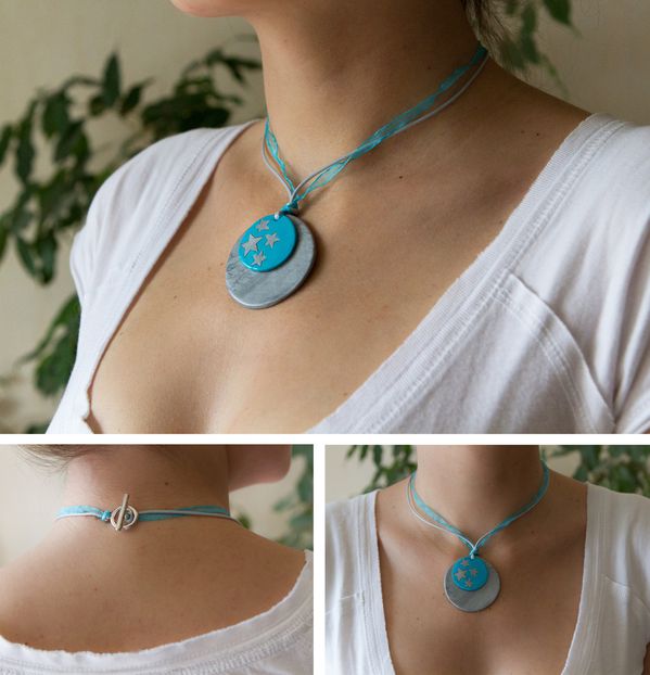 Collier étoilé turquoise