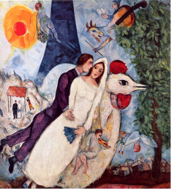Chagall, Les Mariés de la Tour Eiffel 1938f
