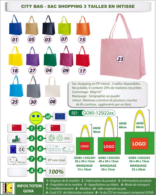 Sac shopping intisse citybag 3 tailles