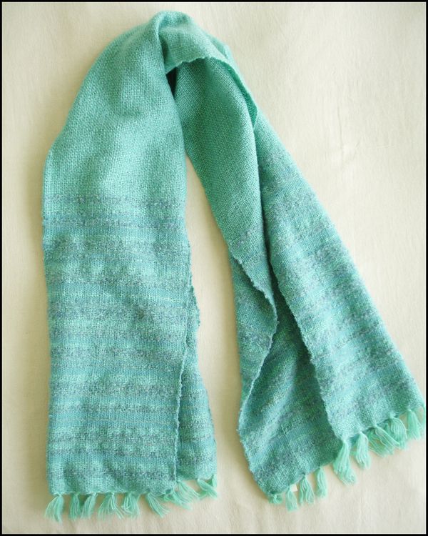 Hand-woven-wool-shawl-stole-turquoise-0
