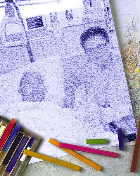 colour chalks drawing 1dzvdgmnl