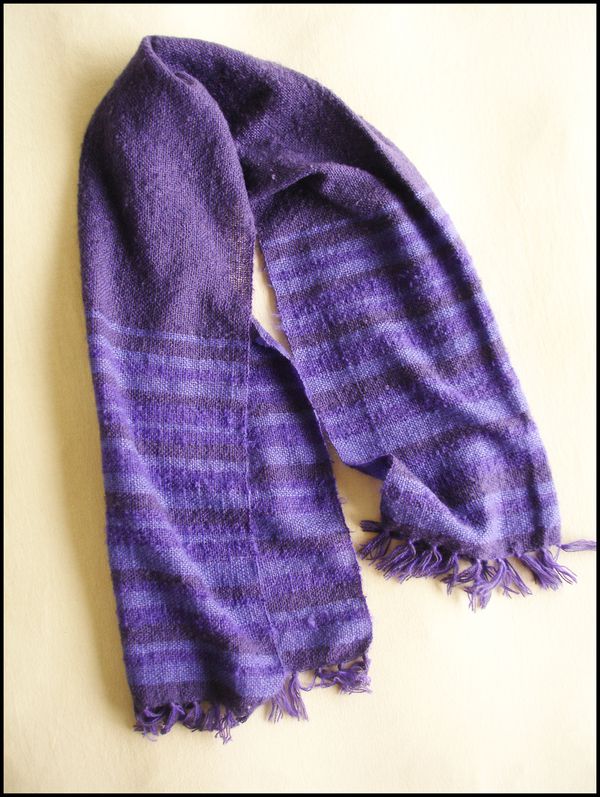 Hand-woven-wool-shawl-stole-mauve-1