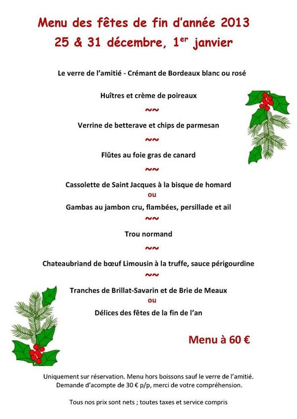Restaurant Jean Menu Noel Restaurant Jean Menu Noel
