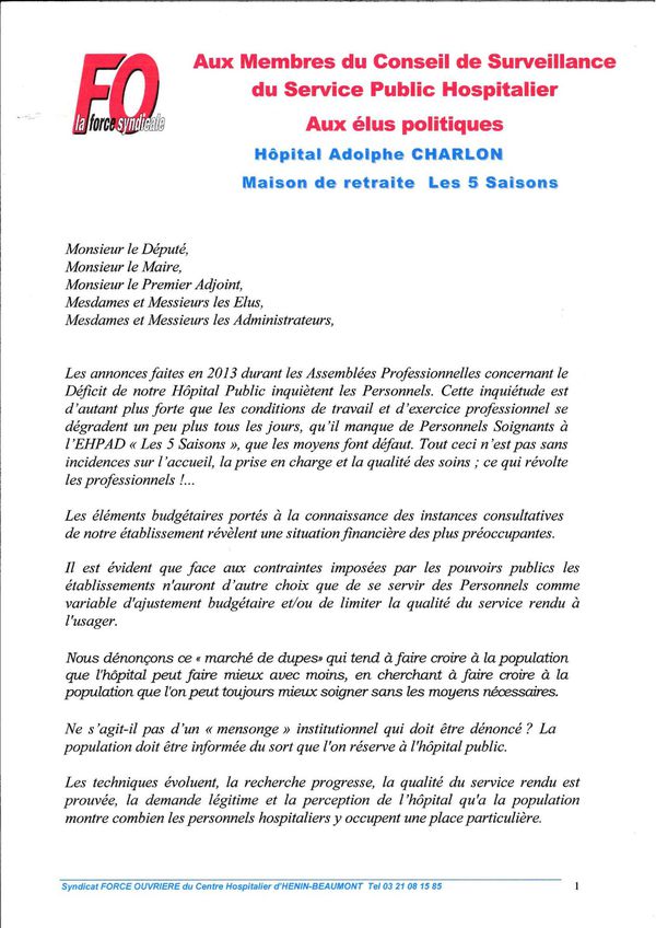 Lettre aux Elus Mars 2014 1