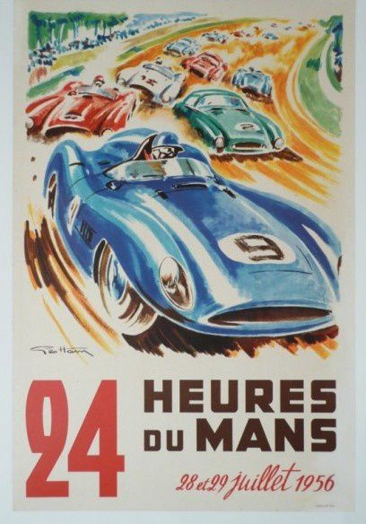 affiche-originale-24-heures-du-mans-1956-geo-ham