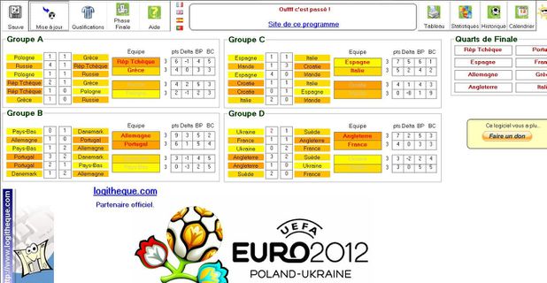 calendrier des rencontre euro 2012