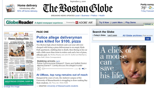 Boston Globe. Pizzaman