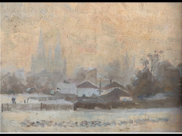 Peinture paysage de neige