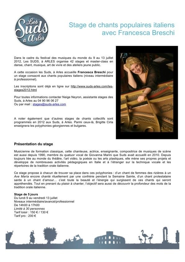 stages rencontres arles 2010
