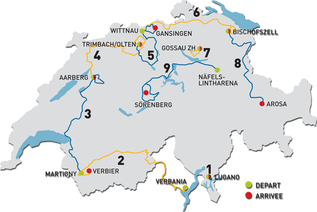 Carte Tour de Suisse 2012