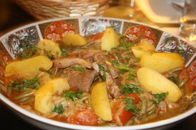 Tajine d'agneau aux haricots verts, marka loubia khadra