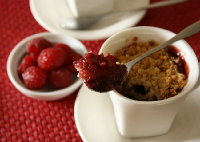 crumble framboise chocolat
