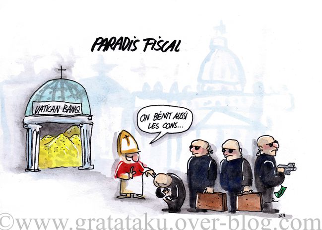 Vatican, paradis fiscal, illustration Wilk