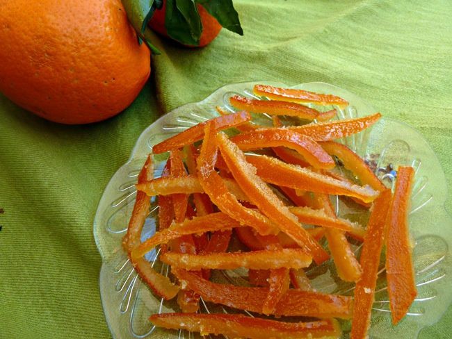 recette d'écorces d'oranges confites