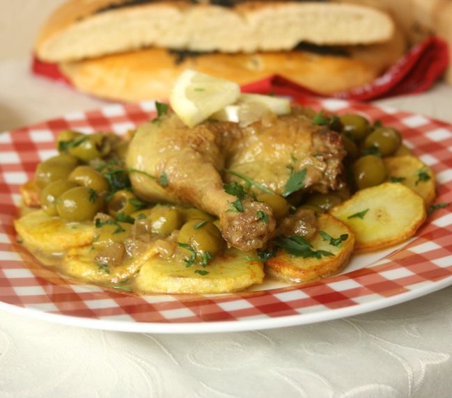 poulet aux olives