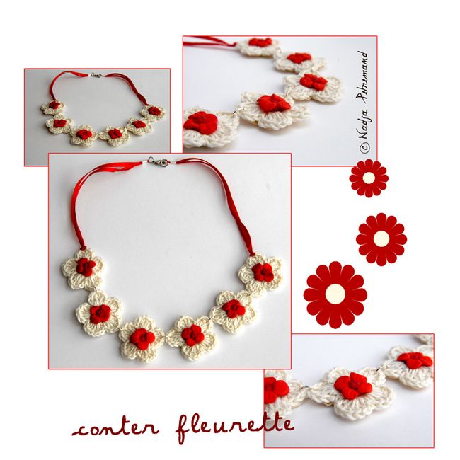 collier crochet et fimo