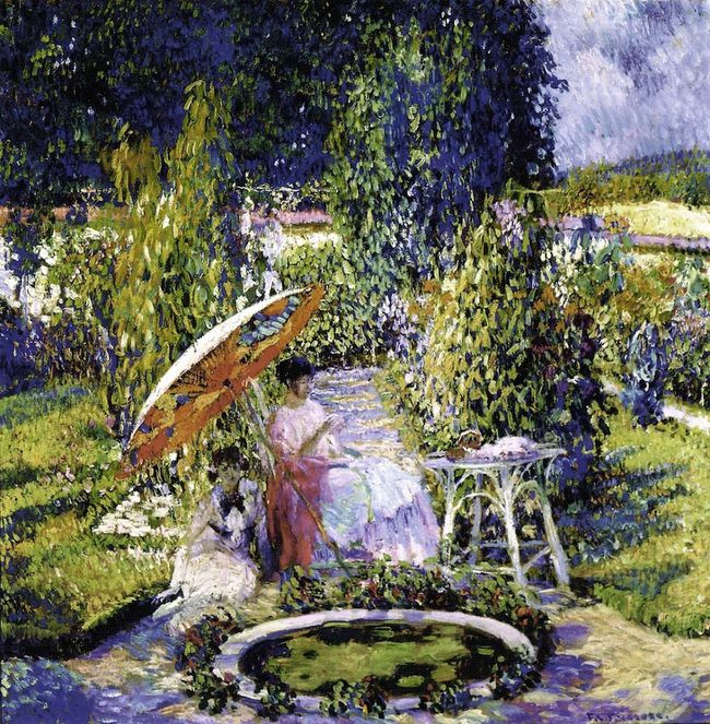 bassin rond Frederick Frieseke (American artist, 1874-1939)