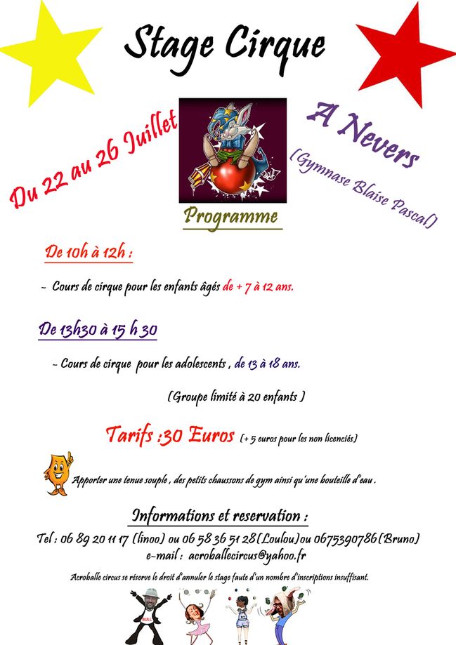 stage juillet