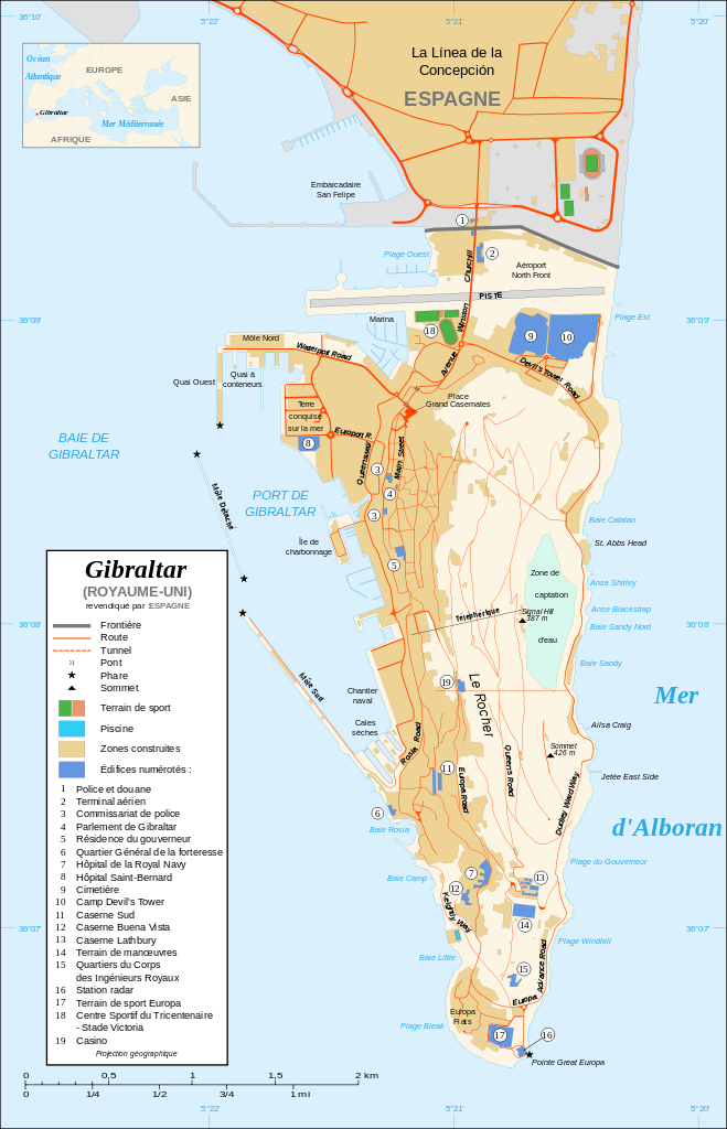 Carte Gibraltar