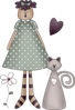 fille chat coeur