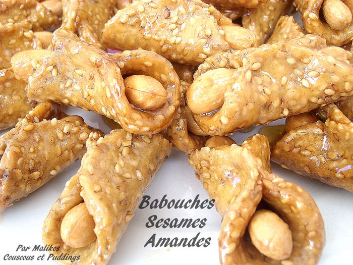 babouches aux graines de sesames et amandes