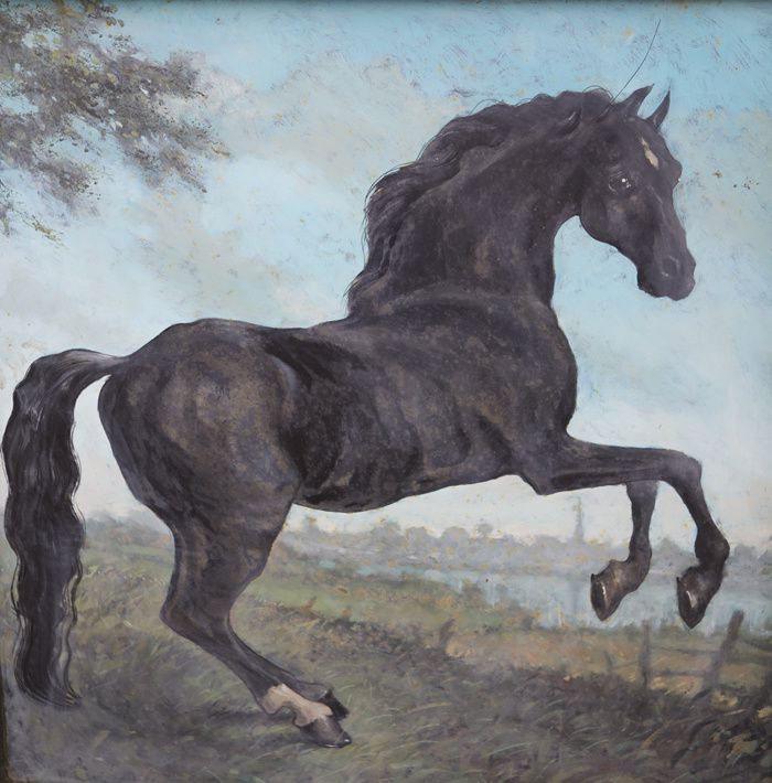 tableau cheval noir