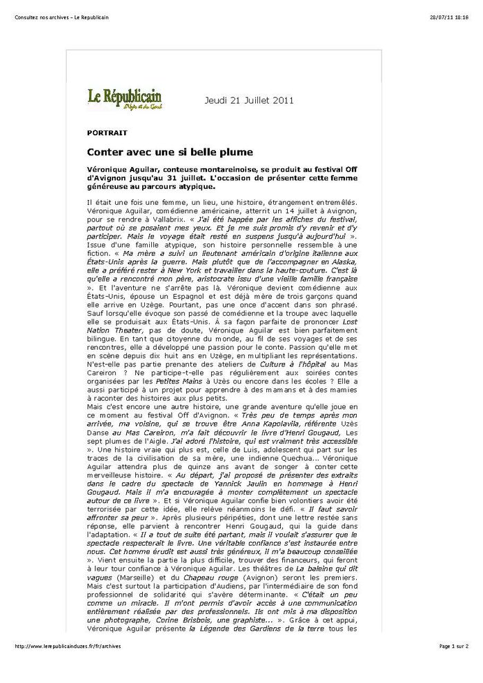 Presse Véronique Aguilar 2011 Page 1